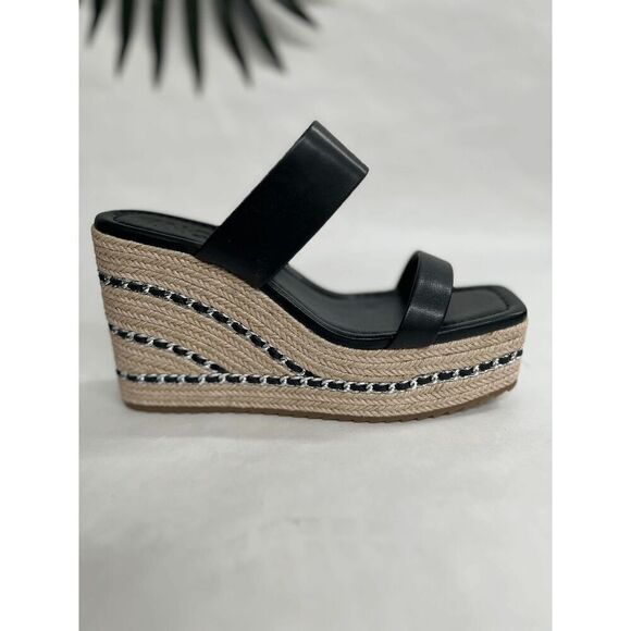 INC International Concepts Women's Nylana Chain Espadrille Sandals - Black 6M - Picture 3 of 7